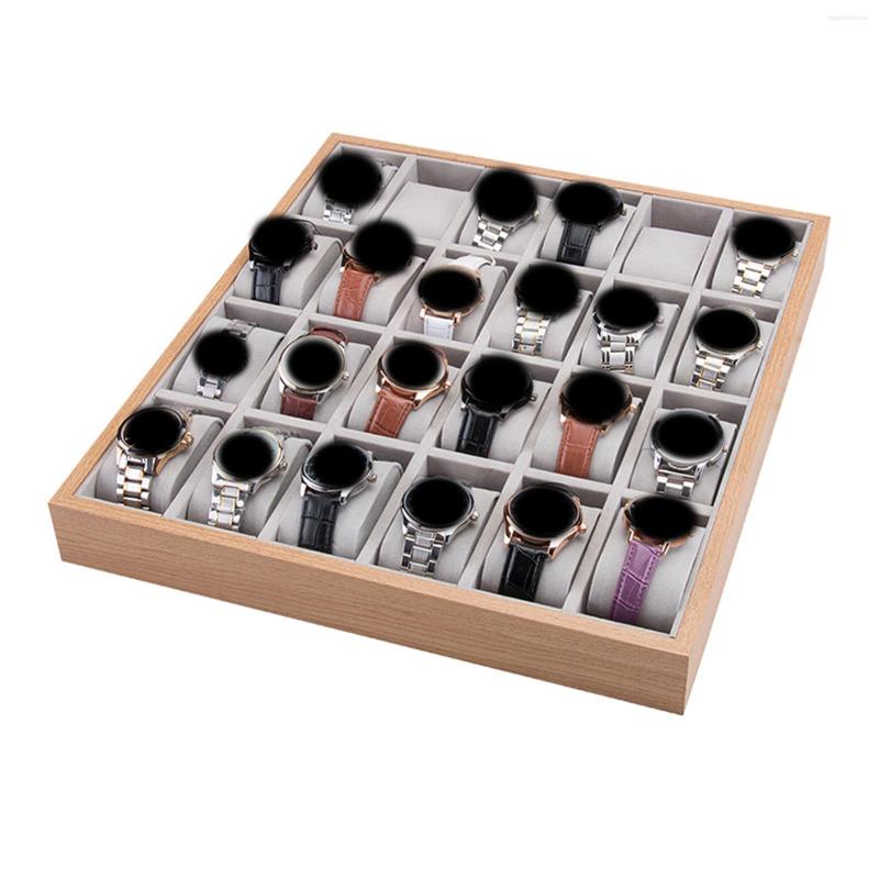Watch Boxes Wooden Tray 24 Slot Storage Holder Jewelry Bracelet Display Case Collection Showcase Organizer For Father's Day Gift
Watch Boxes Wooden Tray 24 Slot Storage Holder Jewelry Bracelet Display Case Collection Showcase Organizer For Father's Day Gift
