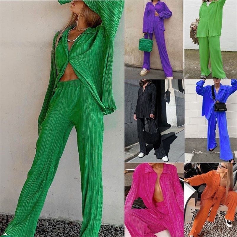 Women's Two Piece Pants Women's Suit Solid Long Sleeve Pleated Blouse With High Wasit Pants 2 piece Sets Womens Outfits Loose Elegant Office Ladies Sets 221010, Vest sky blue
Women's Two Piece Pants Women's Suit Solid Long Sleeve Pleated Blouse With High Wasit Pants 2 piece Sets Womens Outfits Loose Elegant Office Ladies Sets 221010, Vest sky blue