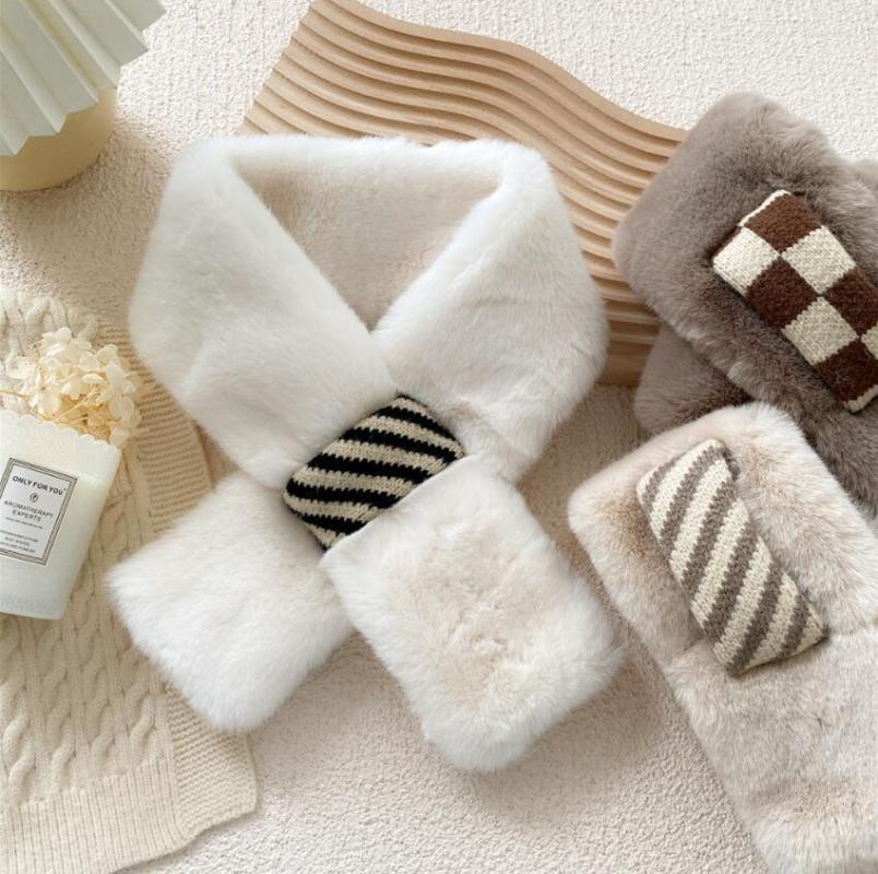 Scarves Striped Plaids Pattern Winter Warm Thick Faux Fur Warmer Scarfs Solid Color Plush Collar Neckerchief 2022
Scarves Striped Plaids Pattern Winter Warm Thick Faux Fur Warmer Scarfs Solid Color Plush Collar Neckerchief 2022