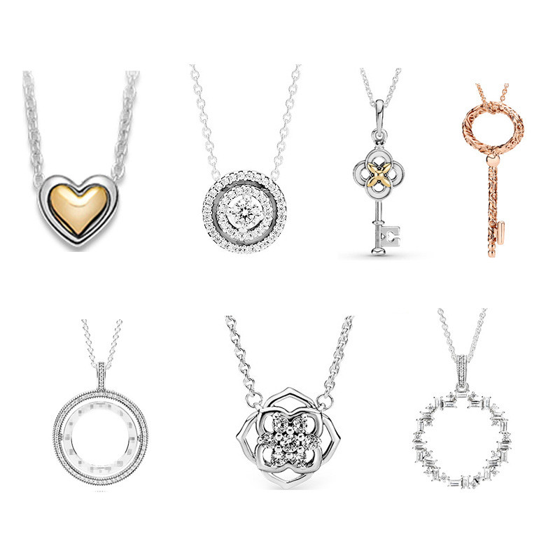 S925 Silver Rose Gold Key Pendant Necklace DIY fit Pandora Style Jewelry Gift with box
S925 Silver Rose Gold Key Pendant Necklace DIY fit Pandora Style Jewelry Gift with box