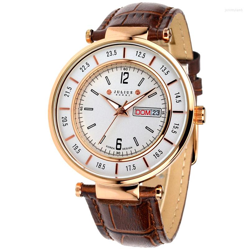 Wristwatches Top Julius Men's Homme Wrist Watch Multi-function Date Week Fashion Hours Business Retro Real Leather Boy Birthday Gift No, Brown
Wristwatches Top Julius Men's Homme Wrist Watch Multi-function Date Week Fashion Hours Business Retro Real Leather Boy Birthday Gift No, Brown