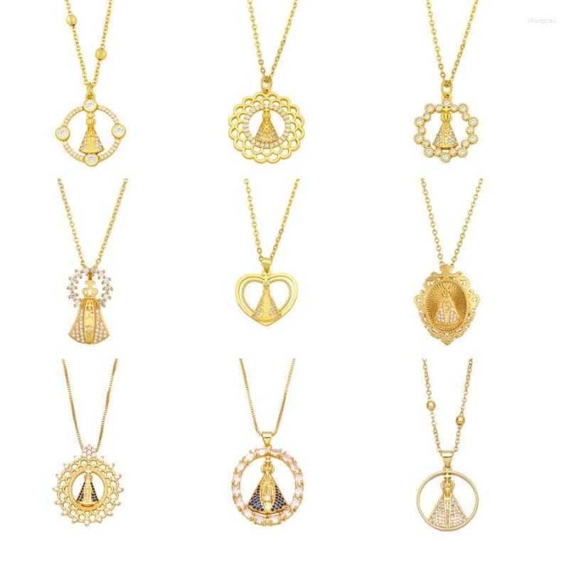 Pendant Necklaces Holy Mother Medallion Necklace For Women Copper CZ Crystal Virgin Mary Religious Jewelry Virgen Milagrosa Nkeb116
Pendant Necklaces Holy Mother Medallion Necklace For Women Copper CZ Crystal Virgin Mary Religious Jewelry Virgen Milagrosa Nkeb116