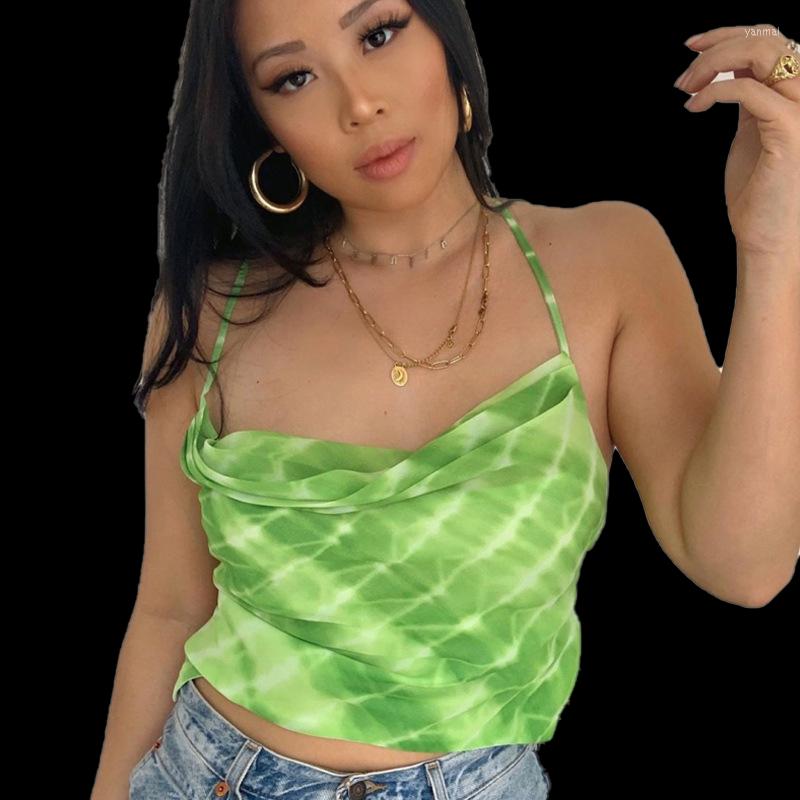 Women' Tanks Tie-Dye Halter Bandage Party Camisole Top Casual Summer Hollow Sexy Chic Retro Sweet Green Crop Print Drop, 03
Women' Tanks Tie-Dye Halter Bandage Party Camisole Top Casual Summer Hollow Sexy Chic Retro Sweet Green Crop Print Drop, 03