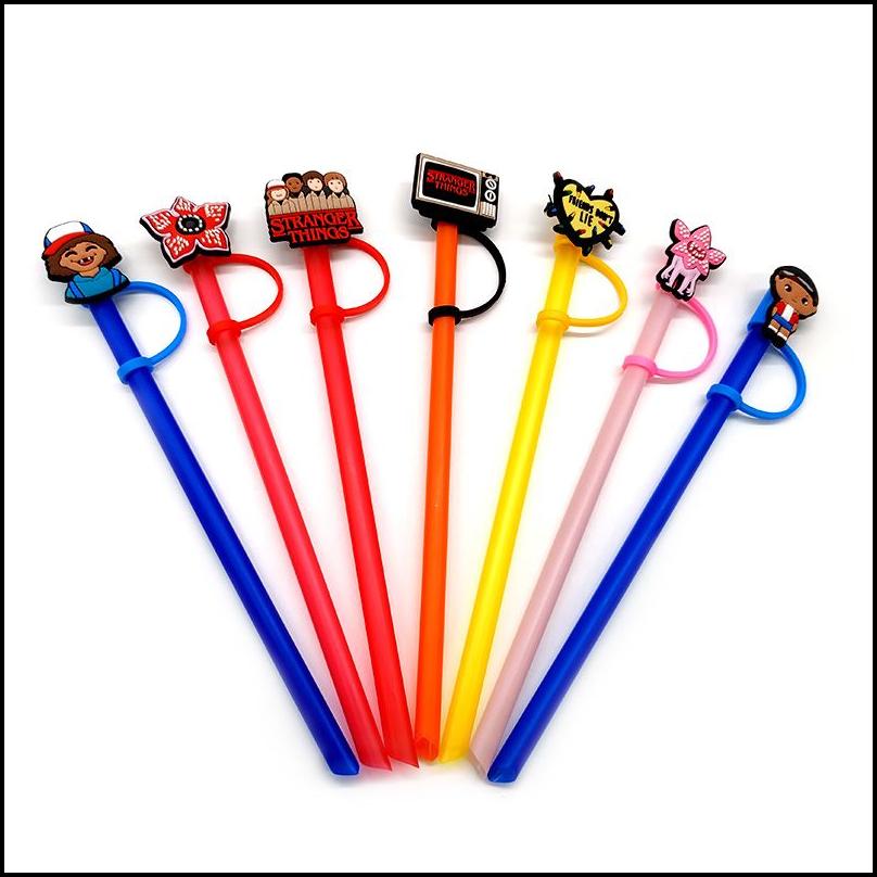 Drinking Straws Custom Stranger Things St Topper Sile Mold Er Fashion Charms Reusable Splash Proof Drinking Dust Plug Decorative 8Mm Othjl