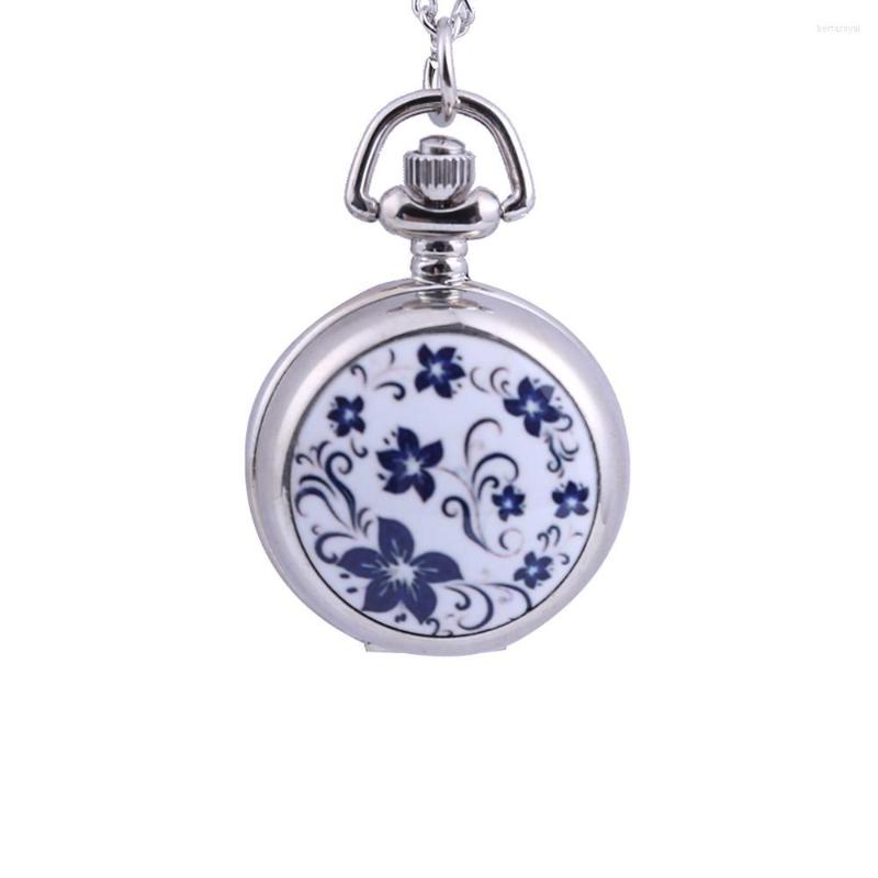 Pocket Watches 6139Trend Retro Blue And White Porcelain Pattern Printed Open Cover Watch With Chain Ladies Children's Accessories, Silver
Pocket Watches 6139Trend Retro Blue And White Porcelain Pattern Printed Open Cover Watch With Chain Ladies Children's Accessories, Silver