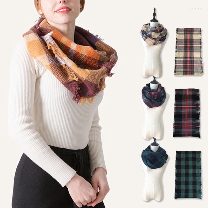 Scarves Women Knitting Scarf Winter Plaid O Ring Collar Neck Gaiter Grid Imitation Cashmere Fashion Tassel Warm Neckerchief
Scarves Women Knitting Scarf Winter Plaid O Ring Collar Neck Gaiter Grid Imitation Cashmere Fashion Tassel Warm Neckerchief