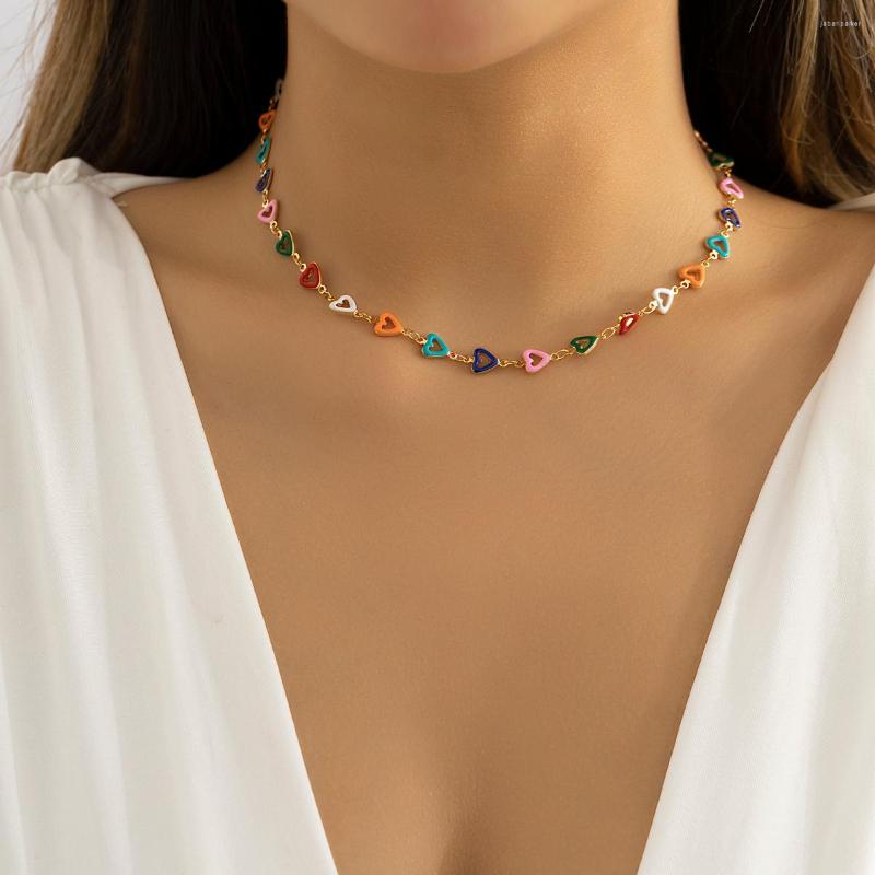 Choker Salircon Fashion Drip Oil Multicolor Heart Chain Collarbone Short For Women Trend Hip Hop Party Necklace Jewelry
Choker Salircon Fashion Drip Oil Multicolor Heart Chain Collarbone Short For Women Trend Hip Hop Party Necklace Jewelry