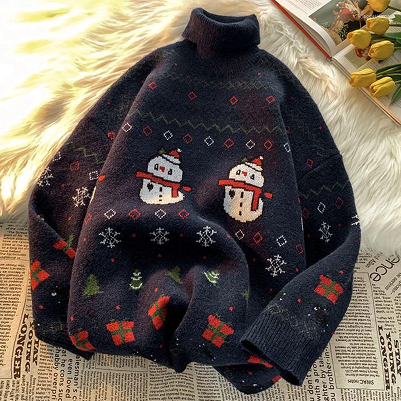 Women' Sweaters 2022 Vintage Dark Blue Christmas Snowman Turtleneck Sweater Women Oversized Winter Tops Korean Fashion Teens Aesthetic, Style2 brown
Women' Sweaters 2022 Vintage Dark Blue Christmas Snowman Turtleneck Sweater Women Oversized Winter Tops Korean Fashion Teens Aesthetic, Style2 brown