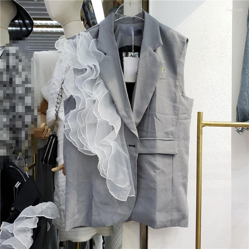 Women's Vests Organza Ruffled Vest Coat Women Loose-Fitting Waistcoat 2022 Early Autumn Chaleco Mujer Grey Winter, Picture color
Women's Vests Organza Ruffled Vest Coat Women Loose-Fitting Waistcoat 2022 Early Autumn Chaleco Mujer Grey Winter, Picture color