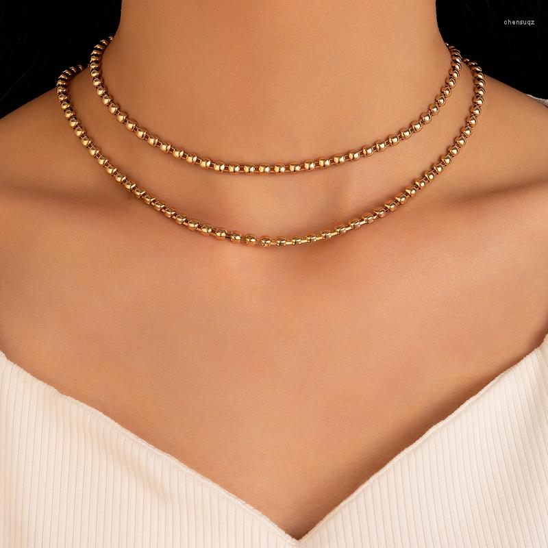 Choker HuaTang Adjustable Gold Color Clavicle Chain Necklace For Women Simple Geometry Round Beaded Female Party Jewelry
Choker HuaTang Adjustable Gold Color Clavicle Chain Necklace For Women Simple Geometry Round Beaded Female Party Jewelry