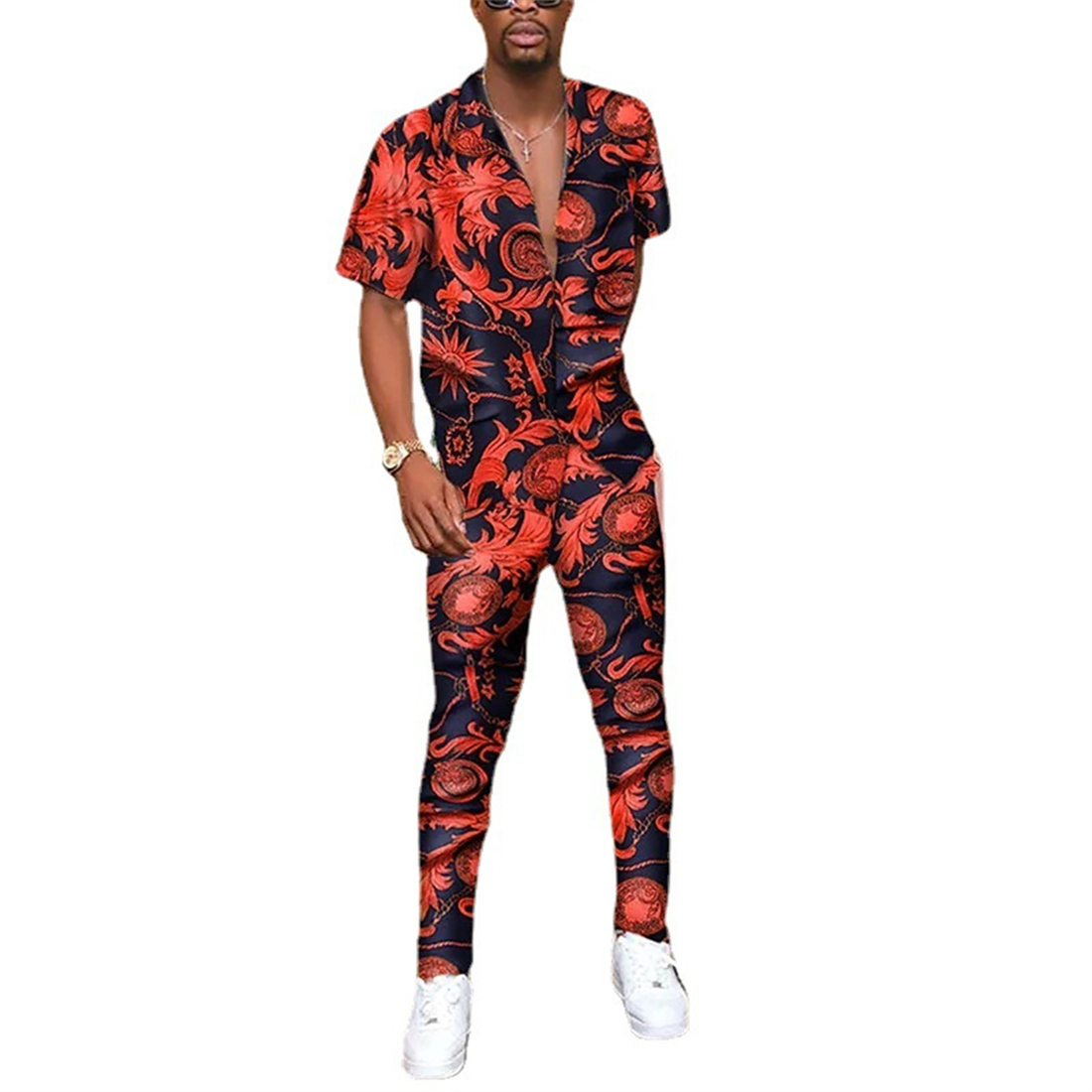 2022 Summer Printed Shirt Tracksuits For Mens Short Sleeve Cardigan Buttons Lapel Shirts And Casual Pants 2 Piece Sets AL653617079461 
2022 Summer Printed Shirt Tracksuits For Mens Short Sleeve Cardigan Buttons Lapel Shirts And Casual Pants 2 Piece Sets AL653617079461