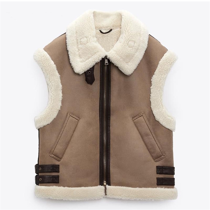 Womens Vests Women Fashion Thick Warm Lambswool Imitation Leather Vest Coat Vintage Sleeveless Pockets Female Waistcoat Chic Tops 221010, 01 
Womens Vests Women Fashion Thick Warm Lambswool Imitation Leather Vest Coat Vintage Sleeveless Pockets Female Waistcoat Chic Tops 221010, 01