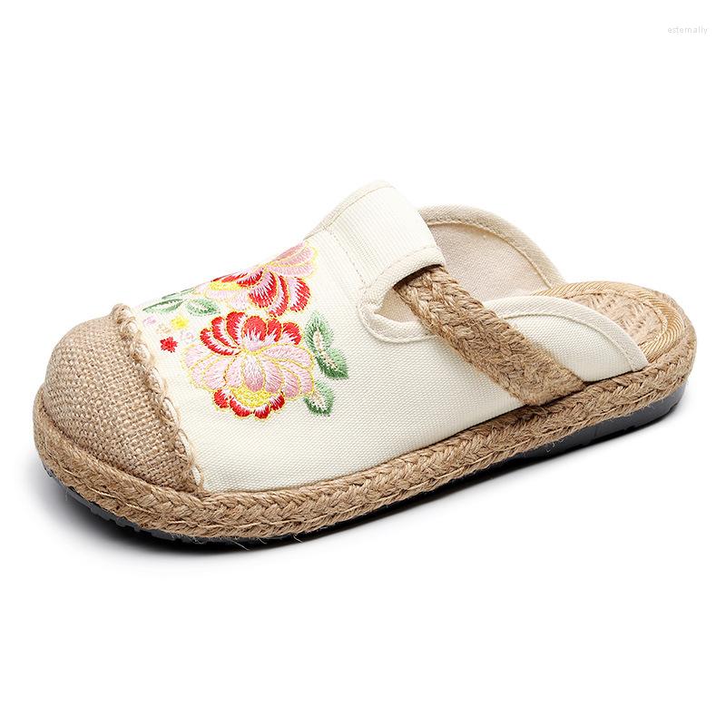Slippers 2022 Spring Summer Ethnic Style Cloth Shoes Women Stitching Fashion Old Beijing Half Flat Embroidered Shoe Slides, Red
Slippers 2022 Spring Summer Ethnic Style Cloth Shoes Women Stitching Fashion Old Beijing Half Flat Embroidered Shoe Slides, Red