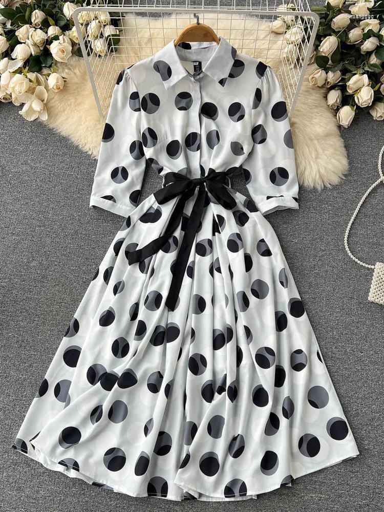 Party Dresses Shirt Dress Bandag Polka Dot Elegant For Women 2022 Casual Summer Women' Robe Chic And Woman Long, White
Party Dresses Shirt Dress Bandag Polka Dot Elegant For Women 2022 Casual Summer Women' Robe Chic And Woman Long, White