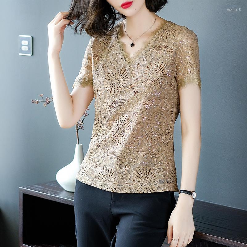 Women's Blouses Women Blouse Women's Lace Top 2022 Summer V-neck Shirt Clothing Blusas Mujer De Moda, Khaki
Women's Blouses Women Blouse Women's Lace Top 2022 Summer V-neck Shirt Clothing Blusas Mujer De Moda, Khaki
