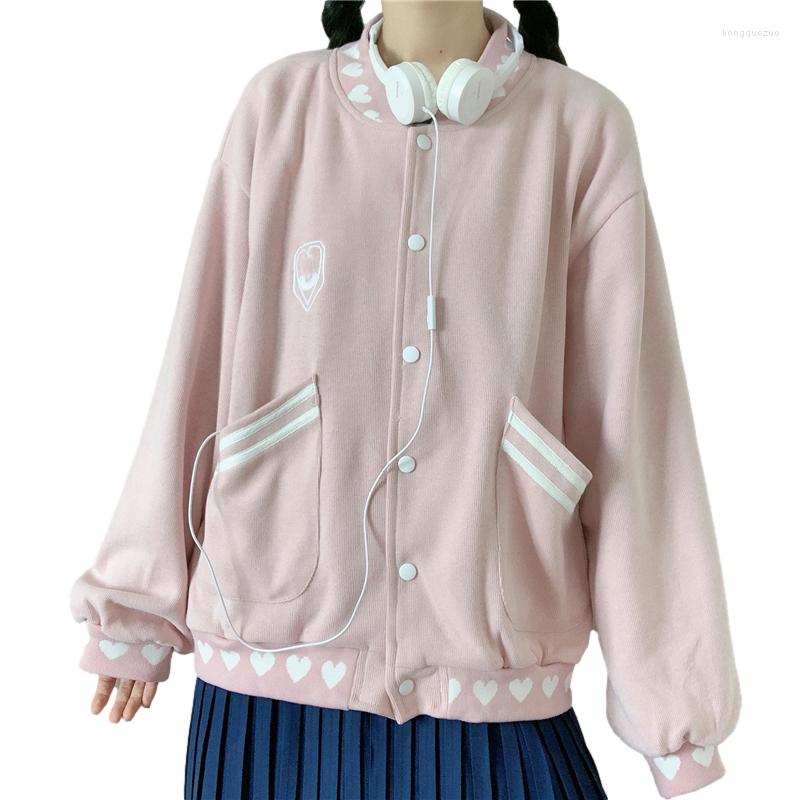 Women's Trench Coats Japanese Kawaii Baseball Jackets Women Streetwear Autumn Thin Bomber Coat Girls Pink College Cute Heart Printed Buttons, Blue
Women's Trench Coats Japanese Kawaii Baseball Jackets Women Streetwear Autumn Thin Bomber Coat Girls Pink College Cute Heart Printed Buttons, Blue