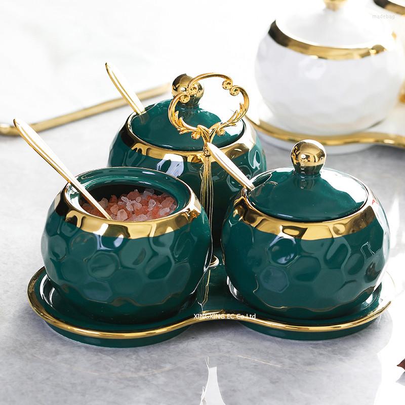 Storage Bottles Seasoning Jar Kitchen Supplies Sugar Bowl Green Gold Edge Glass Ceramic Chopsticks Bottle Household Box
Storage Bottles Seasoning Jar Kitchen Supplies Sugar Bowl Green Gold Edge Glass Ceramic Chopsticks Bottle Household Box