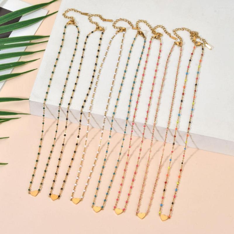 Choker ZMZY Boho Chain Enamel Stainless Steel Necklaces Love Heart Pendant Collar Fashion Necklace For Women Jewelry Party Gift
Choker ZMZY Boho Chain Enamel Stainless Steel Necklaces Love Heart Pendant Collar Fashion Necklace For Women Jewelry Party Gift