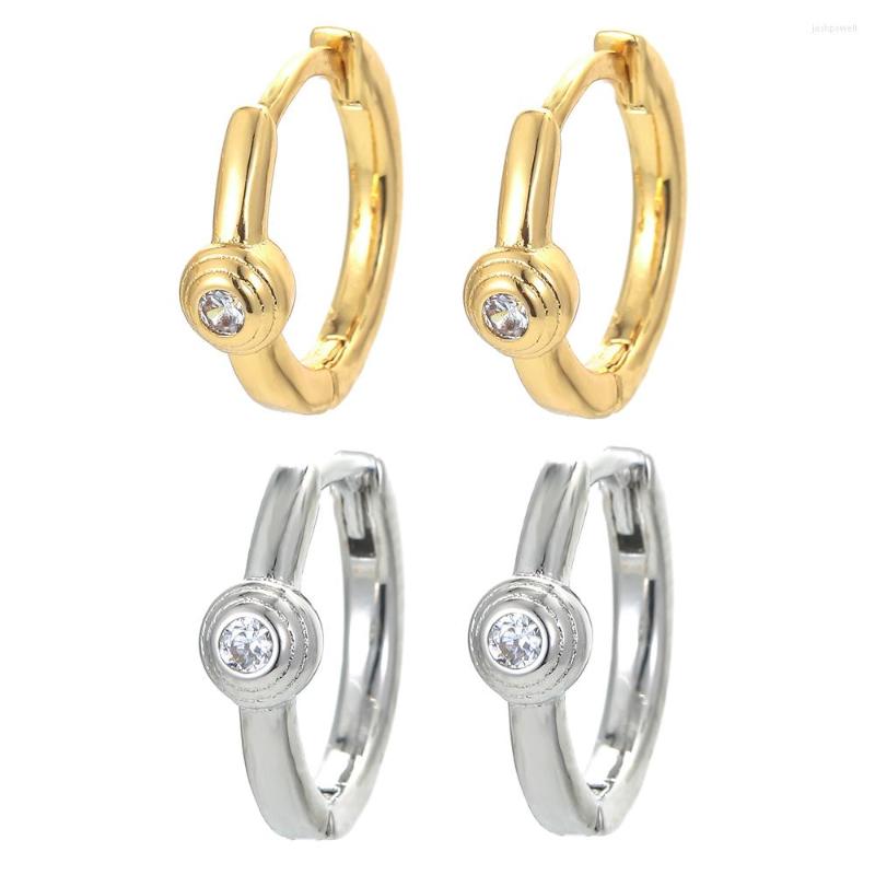 Hoop Earrings EYIKA Exquisite Gold Silver Color Single Round Zircon Ear Buckle Small For Women Girls Minimalist Jewelry Brincos
Hoop Earrings EYIKA Exquisite Gold Silver Color Single Round Zircon Ear Buckle Small For Women Girls Minimalist Jewelry Brincos