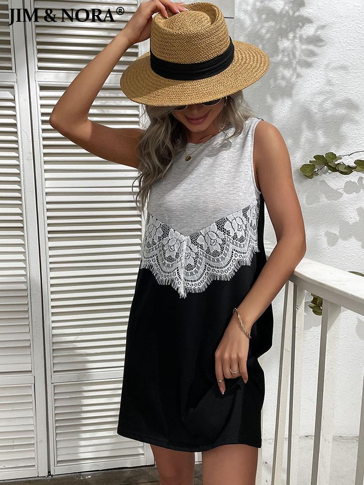 Casual Dresses JIM & NORA Women Patchwork Lace Sleeveless Round Neck Soild Colour Mini Dress Fashion Summer Beach Holiday Sundress, Black grey
Casual Dresses JIM & NORA Women Patchwork Lace Sleeveless Round Neck Soild Colour Mini Dress Fashion Summer Beach Holiday Sundress, Black grey