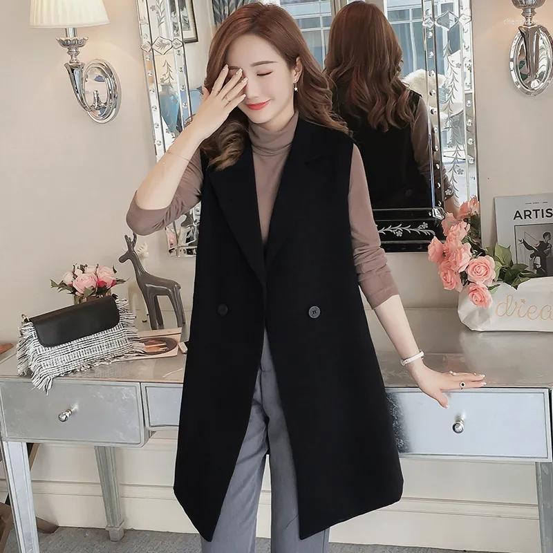 Women's Vests Female Korean Fashion Long Suit Sleeveless Jacket Ladies Thin Waistcoat Vest Women Spring Autumn Jackets Black Temperament 165
Women's Vests Female Korean Fashion Long Suit Sleeveless Jacket Ladies Thin Waistcoat Vest Women Spring Autumn Jackets Black Temperament 165