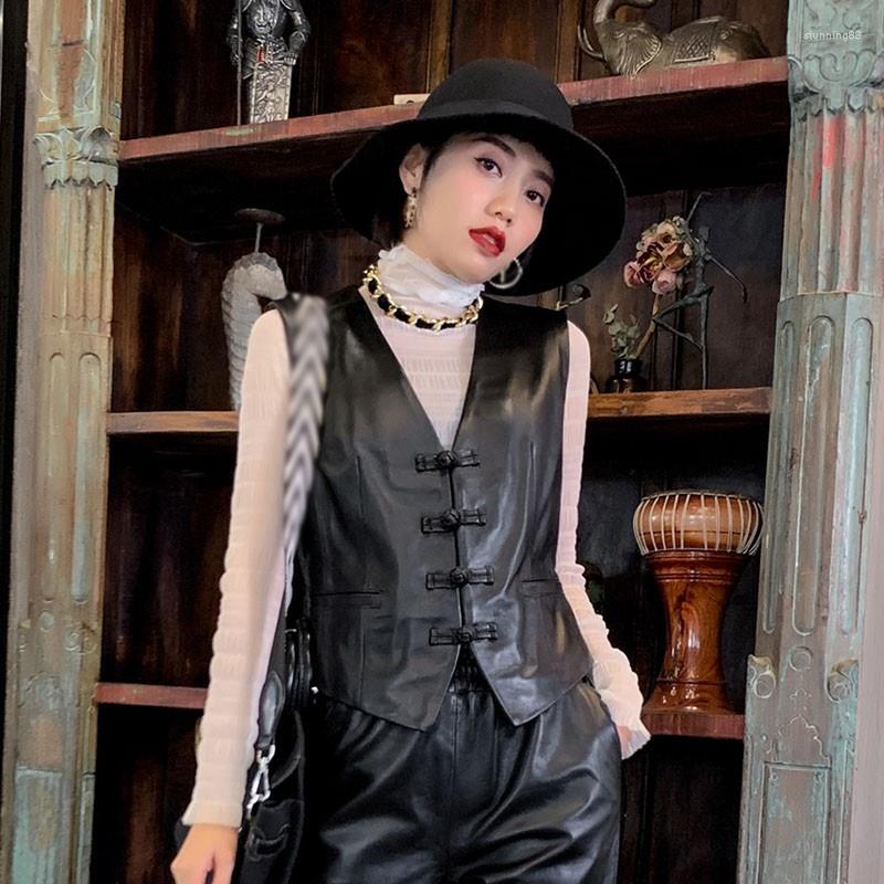 Women's Vests Ladies Office Vintage Genuine Leather Vest 2022 Autumn Women V-Neck Single Breasted Sleeveless Tank Jacket Sheepskin Waistcoat, Black
Women's Vests Ladies Office Vintage Genuine Leather Vest 2022 Autumn Women V-Neck Single Breasted Sleeveless Tank Jacket Sheepskin Waistcoat, Black