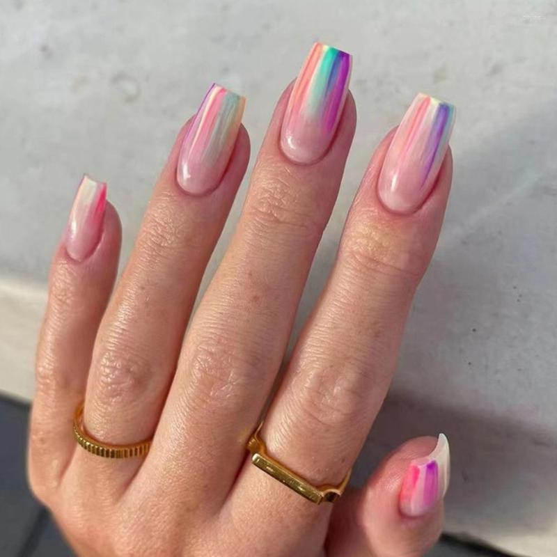 False Nails Press On Medium And Long Iridescent Smudged Translucent Fake DIY Wearable Full Cover Coffin 24Pcs, Only fake nails
False Nails Press On Medium And Long Iridescent Smudged Translucent Fake DIY Wearable Full Cover Coffin 24Pcs, Only fake nails