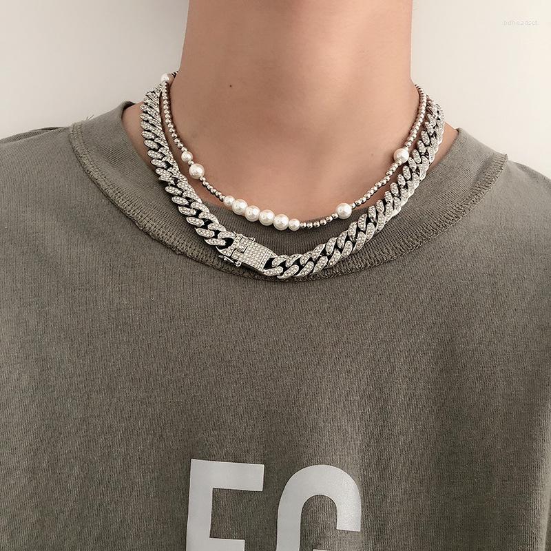 Choker Mens Pearl Necklace Silver Color Stainless Steel Hip-hop Jewelry For Eboys Iced Out Cuba Chain Thick Rhinestone Pave Punk
Choker Mens Pearl Necklace Silver Color Stainless Steel Hip-hop Jewelry For Eboys Iced Out Cuba Chain Thick Rhinestone Pave Punk