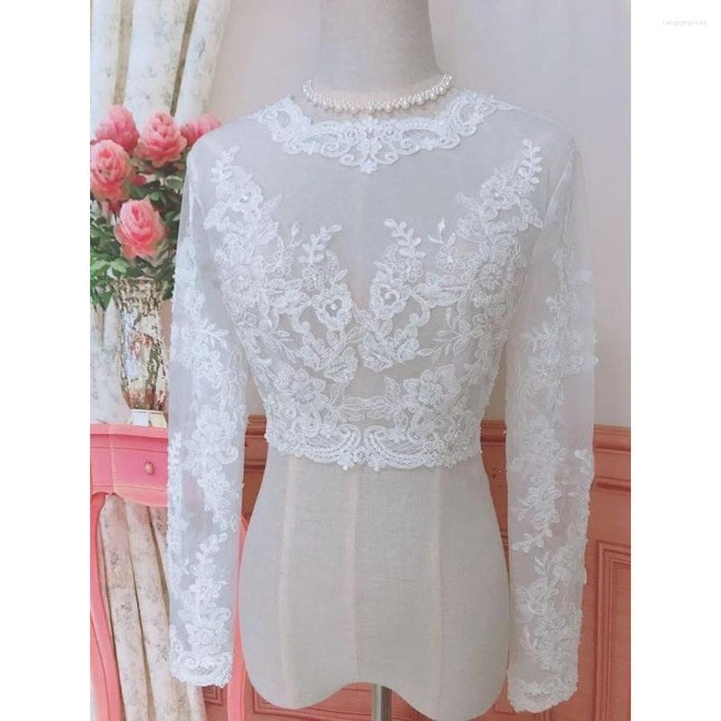 Wraps Wedding Boleros Bridal Jackets Full Sleeves Lace Appliques Beaded Bride Shrug Women Accessory Formal Party Capes, White
Wraps Wedding Boleros Bridal Jackets Full Sleeves Lace Appliques Beaded Bride Shrug Women Accessory Formal Party Capes, White