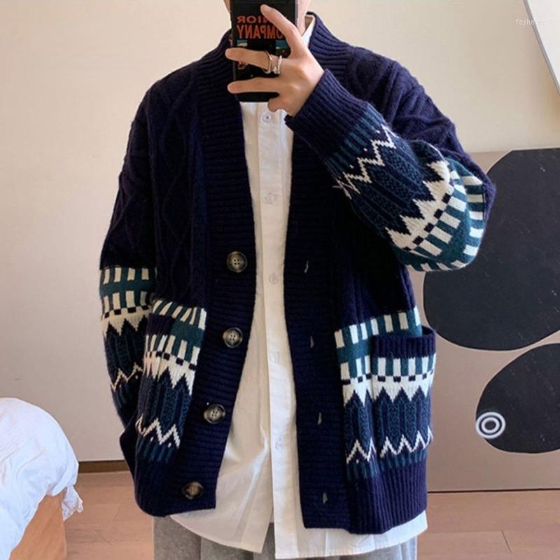 Men's Sweaters Autumn American Retro Jacquard Knitted Sweater Cardigan For Men Loose Casual Patchwork Oversize, Beige
Men's Sweaters Autumn American Retro Jacquard Knitted Sweater Cardigan For Men Loose Casual Patchwork Oversize, Beige