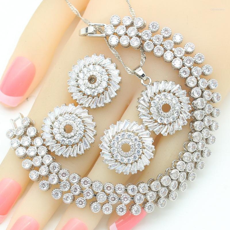 Necklace Earrings Set 2022 White Zircon Silver Color Wedding For Women Bracelet Pendant Ring Valentine's Day Gift, Picture shown
Necklace Earrings Set 2022 White Zircon Silver Color Wedding For Women Bracelet Pendant Ring Valentine's Day Gift, Picture shown