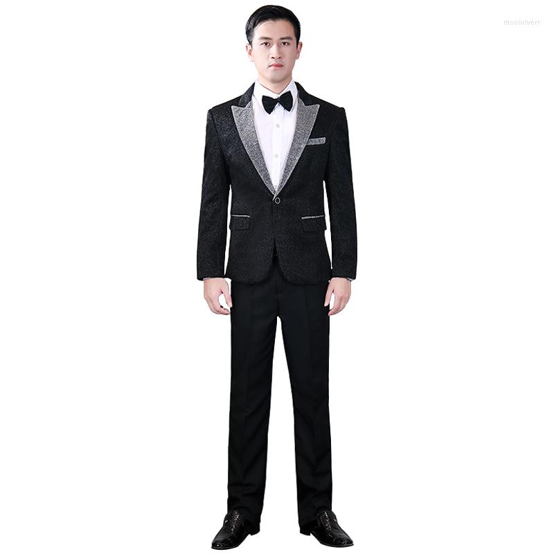 Men's Suits Trendy Korean Men's Suit Jacket Stage Singer Banquet Party Black Bright Silk Silver Lapel Slim Casual One Button, Picture shown
Men's Suits Trendy Korean Men's Suit Jacket Stage Singer Banquet Party Black Bright Silk Silver Lapel Slim Casual One Button, Picture shown