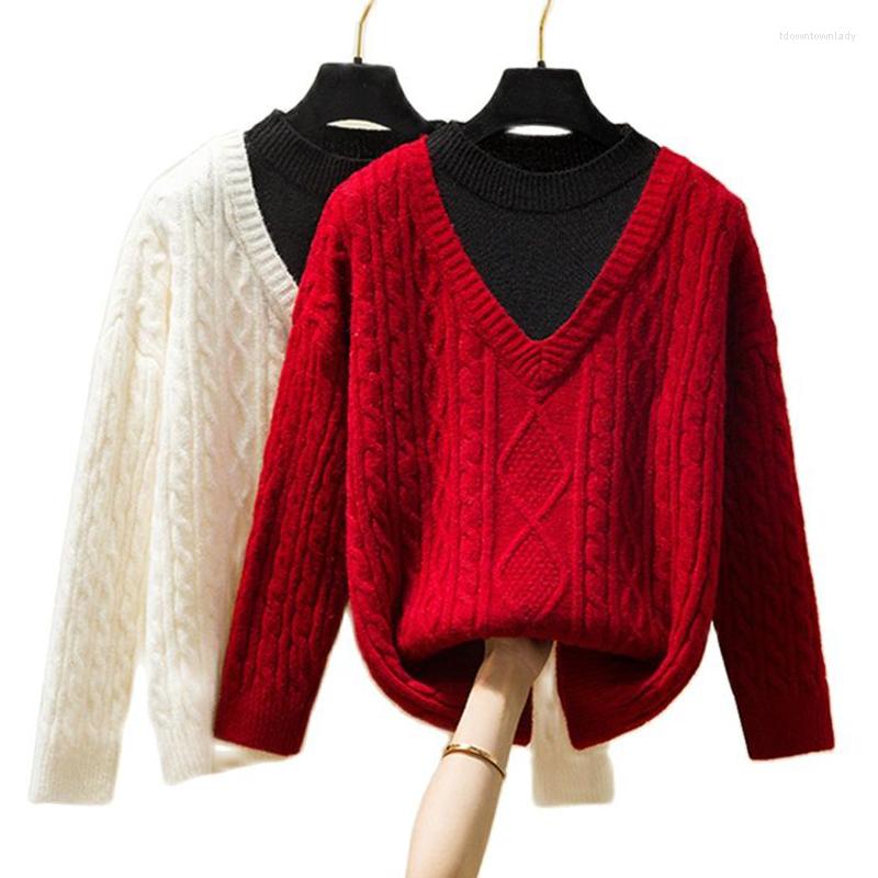 Women's Sweaters Red White Korean Harajuku Spring Autumn Winter Knitted Vintage Pullover Fashion Women'S 2022 Female 
Women's Sweaters Red White Korean Harajuku Spring Autumn Winter Knitted Vintage Pullover Fashion Women'S 2022 Female