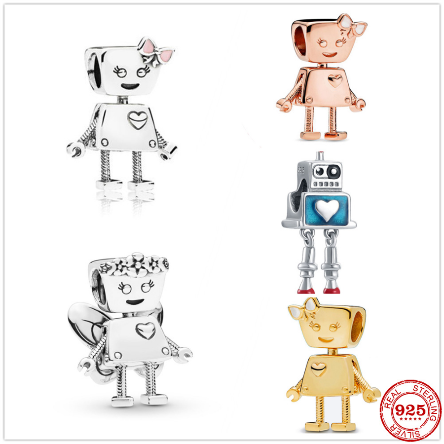 925 Sterling Silver Dangle Charm Women Beads High Quality Jewelry Gift Wholesale Robot Bead Fit Pandora Bracelet DIY
925 Sterling Silver Dangle Charm Women Beads High Quality Jewelry Gift Wholesale Robot Bead Fit Pandora Bracelet DIY