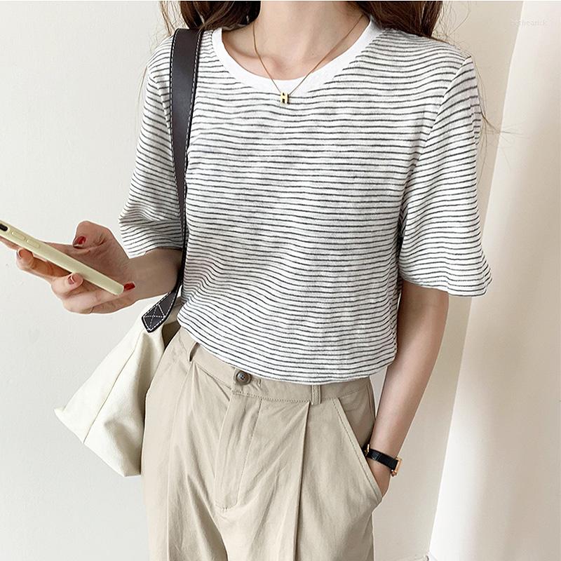 Women' T Shirts BETHQUENOY Round Neck Striped Cotton T-Shirt Women Summer Tops Loose Casual Tee Shirt Femme Camisetas Mujer Manga Corta, Black-white
Women' T Shirts BETHQUENOY Round Neck Striped Cotton T-Shirt Women Summer Tops Loose Casual Tee Shirt Femme Camisetas Mujer Manga Corta, Black-white