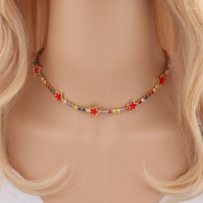 Choker Rainbow Tennis Necklaces For Women Gold Crystal Colored Stone Enamel Star Necklace CZ Cubic Zirconia Jewelry Christmas
Choker Rainbow Tennis Necklaces For Women Gold Crystal Colored Stone Enamel Star Necklace CZ Cubic Zirconia Jewelry Christmas