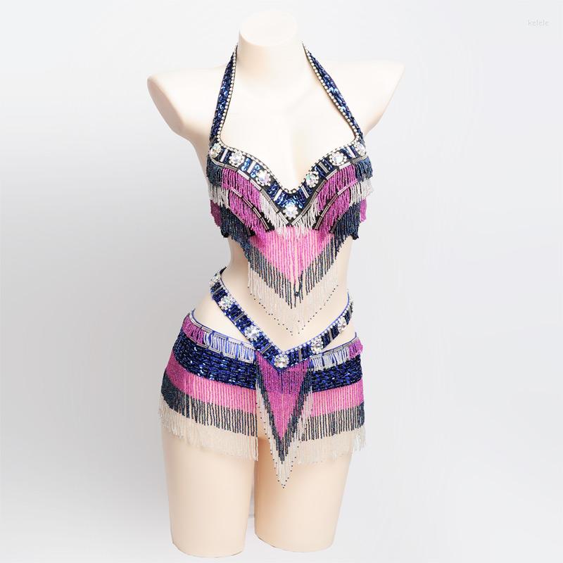 Stage Wear Women Beaded Fringe Belly Dance Bra Belt Costumes Dancing Clothes Halter And Set, Black
Stage Wear Women Beaded Fringe Belly Dance Bra Belt Costumes Dancing Clothes Halter And Set, Black