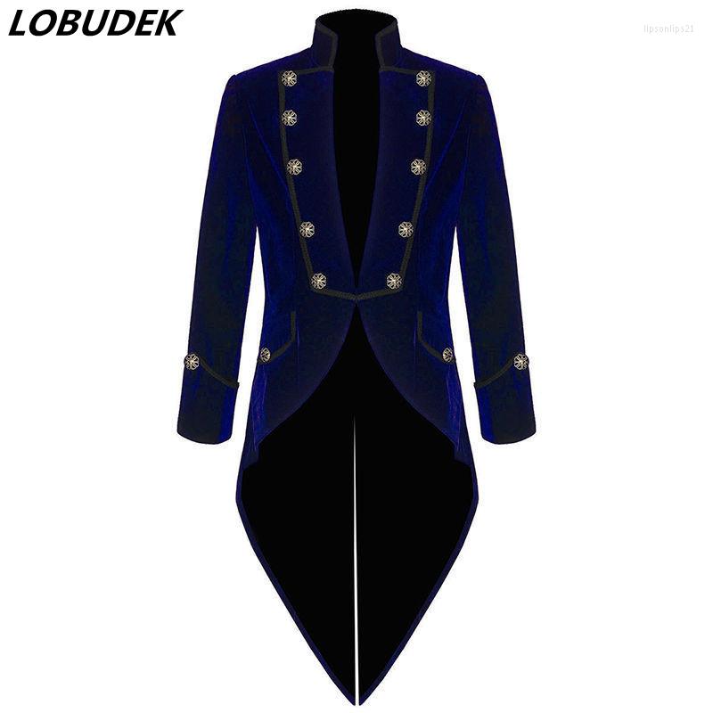Men' Suits Vintage Blue Black Red Velvet Swallowtail Piano Costume Tailcoats Men Magician Performance Coat Singer Chorus Wedding Stage Wear
Men' Suits Vintage Blue Black Red Velvet Swallowtail Piano Costume Tailcoats Men Magician Performance Coat Singer Chorus Wedding Stage Wear