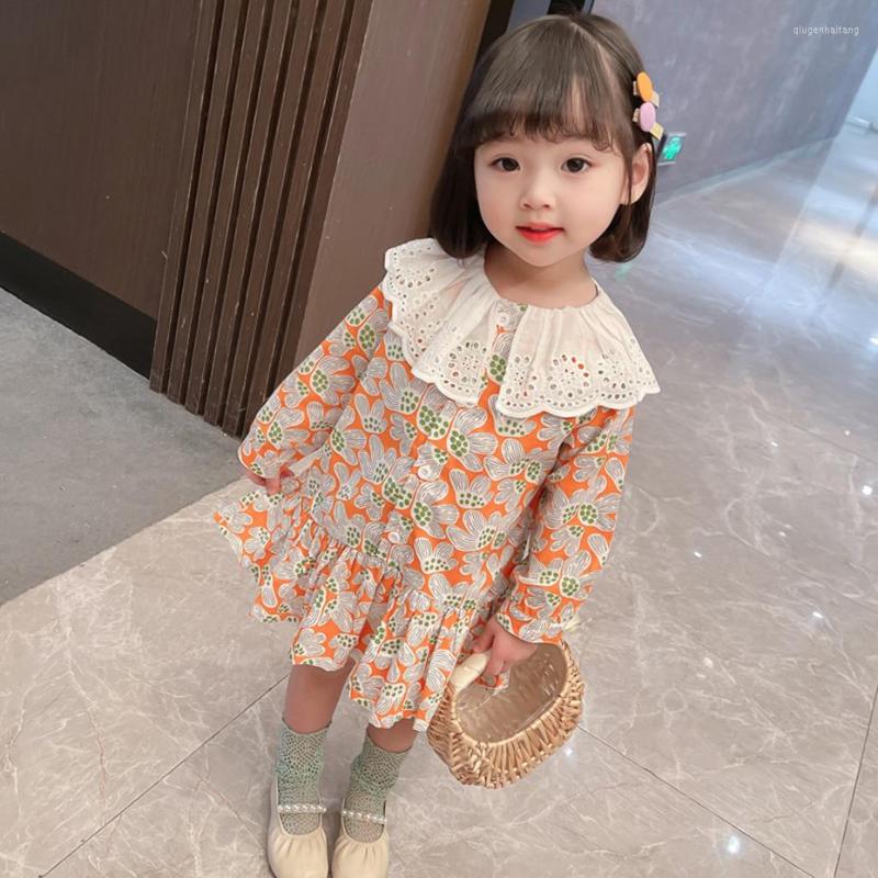 Girl Dresses Dress Floral Pattern Girls Casual Style Party For Children Spring Autumn Clothes, Y4j6507-2