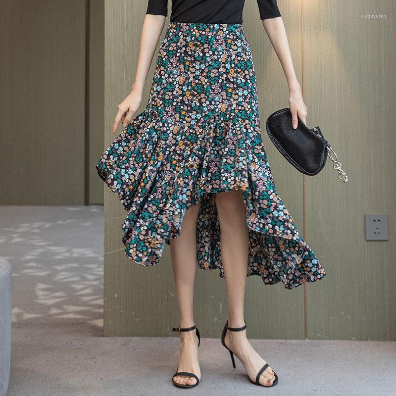 Skirts Chic Women' Irregular Ruffled Chiffon Skirt Trendy All-match Floral Prints Personality
Skirts Chic Women' Irregular Ruffled Chiffon Skirt Trendy All-match Floral Prints Personality