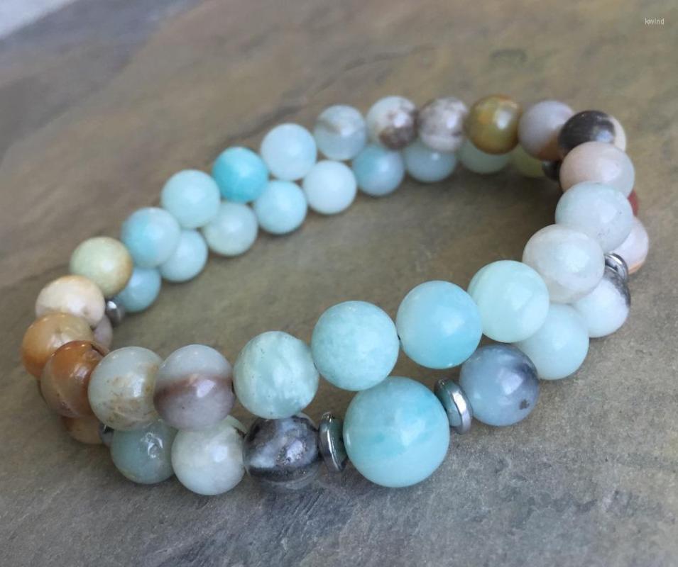 Strand 8mm / 10mm 2 Pc Set Amazonite Hematite Bracelet Elastic Stretchy Meditation Mala Yoga Wrist Bracelets Couple
Strand 8mm / 10mm 2 Pc Set Amazonite Hematite Bracelet Elastic Stretchy Meditation Mala Yoga Wrist Bracelets Couple