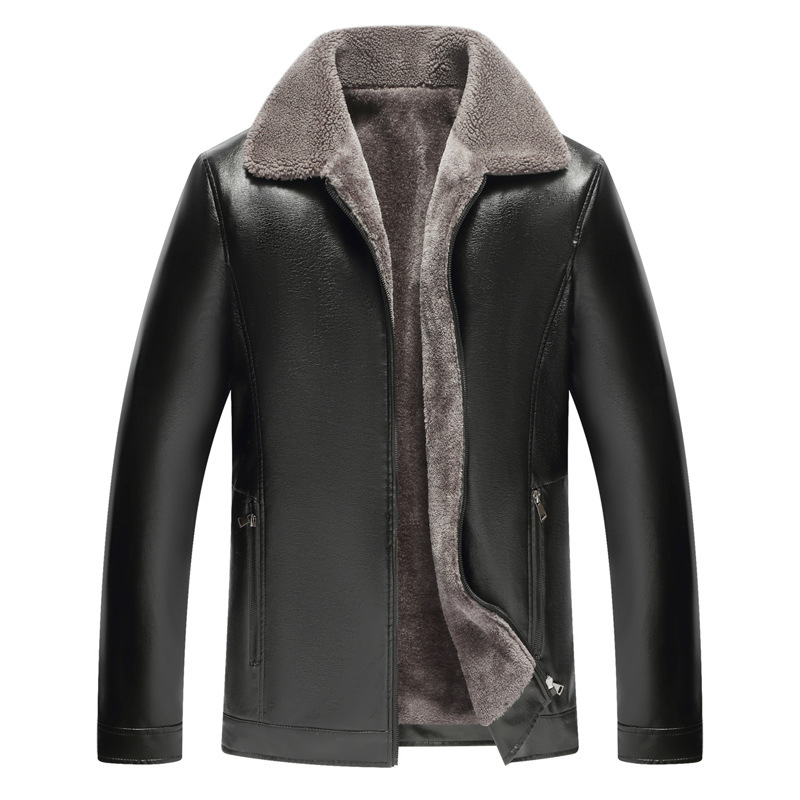 Winter small lapel plush thickened leather coat for middle-aged and old people Autumn and winterclothes, Black
Winter small lapel plush thickened leather coat for middle-aged and old people Autumn and winterclothes, Black