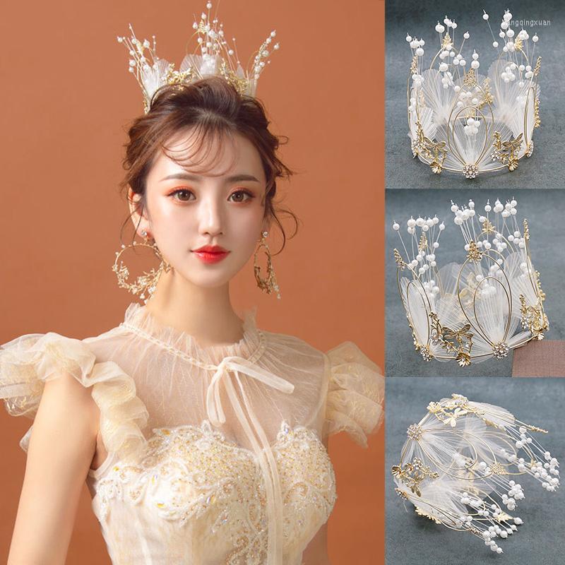 Headpieces Gold Mesh Yarn Pearl Crown Wedding Bridal Headdress DIY Cake Baking Decoration Luxury Party Birthday Topper Po Props
Headpieces Gold Mesh Yarn Pearl Crown Wedding Bridal Headdress DIY Cake Baking Decoration Luxury Party Birthday Topper Po Props
