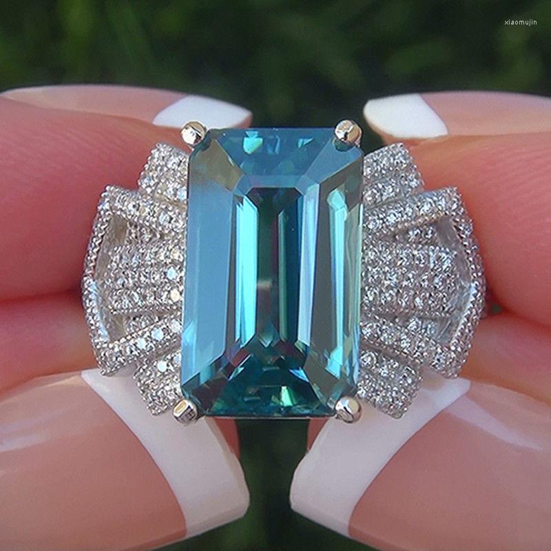 Wedding Rings Aquamarine Ring For Women Light Blue Topaz Gemstone Delicate Jewelry Art Geometric Design
Wedding Rings Aquamarine Ring For Women Light Blue Topaz Gemstone Delicate Jewelry Art Geometric Design