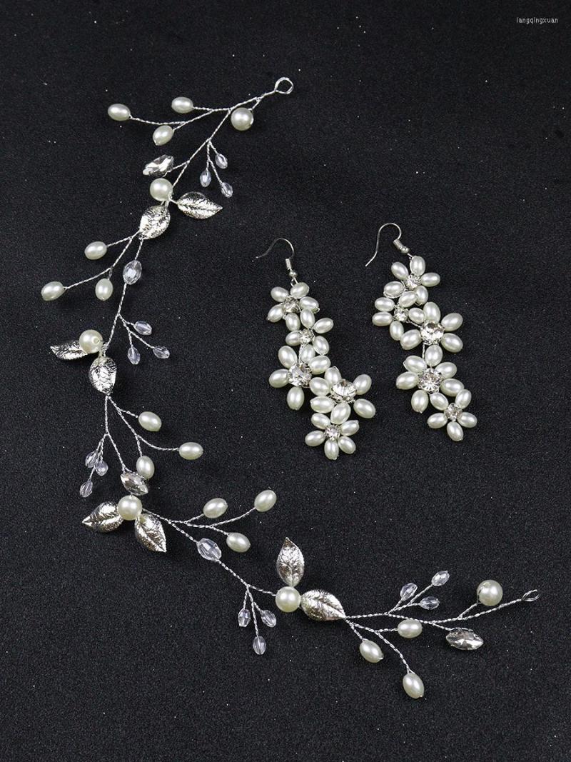 Headpieces Silver Pearls Bridal Headbands And Earrings Set Leaves Handmade Hairbands Tiaras Wedding Hair Accessories Decorations
Headpieces Silver Pearls Bridal Headbands And Earrings Set Leaves Handmade Hairbands Tiaras Wedding Hair Accessories Decorations