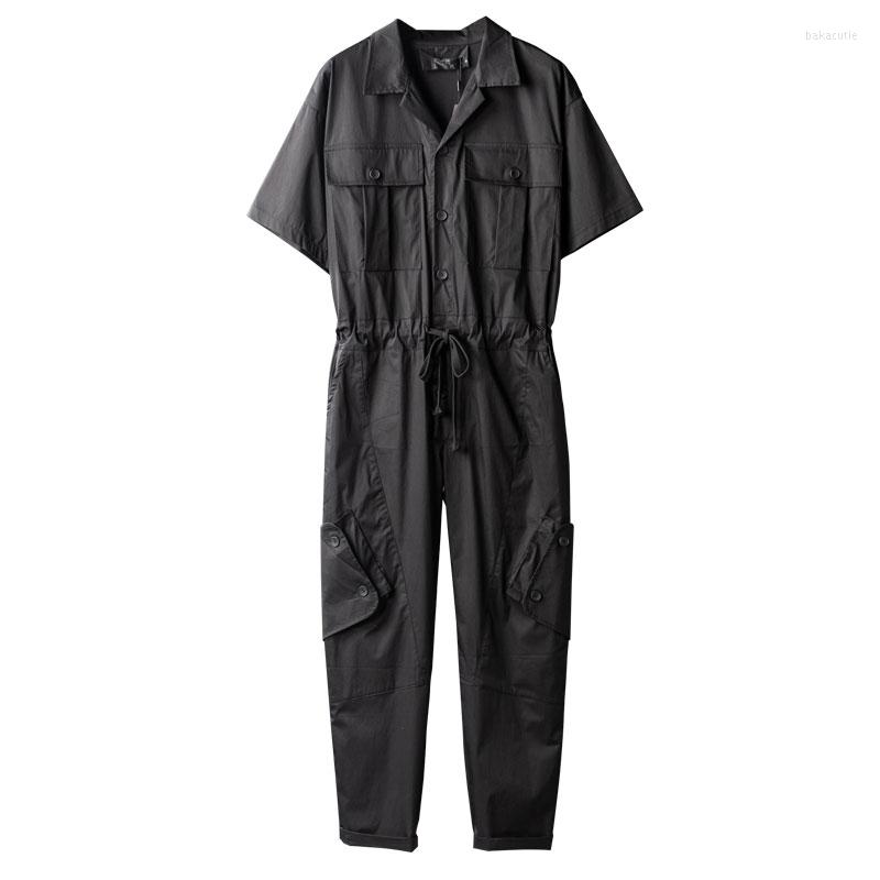 Men's Pants 2022 Summer Thin Overalls Men Jumpsuit Short Sleeve Multi-Pocket Drawstring Waist Hip Hop Streetwear Black Trousers
Men's Pants 2022 Summer Thin Overalls Men Jumpsuit Short Sleeve Multi-Pocket Drawstring Waist Hip Hop Streetwear Black Trousers