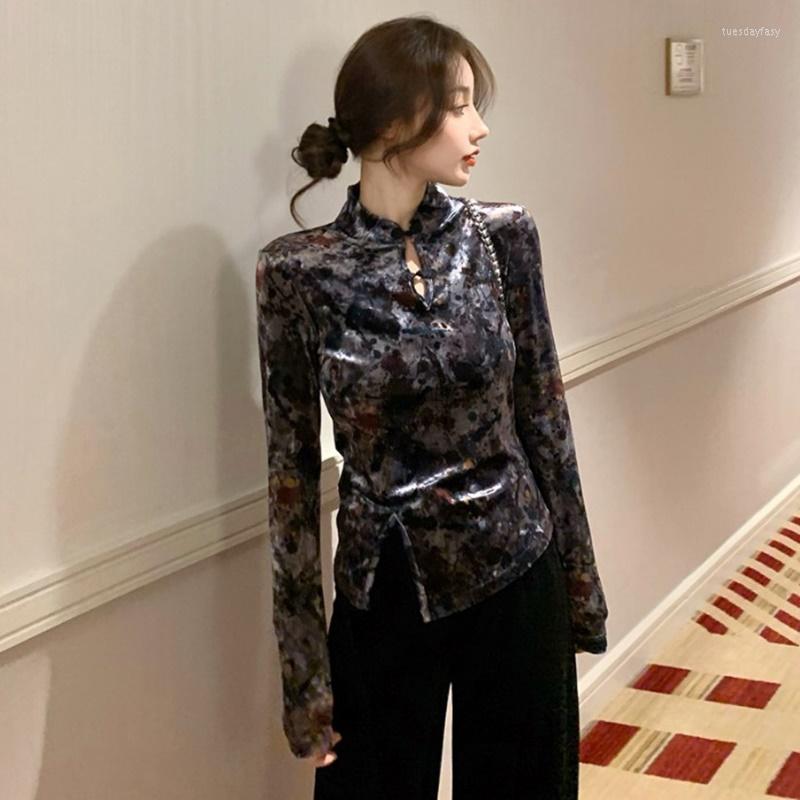 Ethnic Clothing Black Sexy Velvet Asian Clothes Oriental Chinese T Shirt Long Sleeve Gothic Streetwear Style Women FF2902
Ethnic Clothing Black Sexy Velvet Asian Clothes Oriental Chinese T Shirt Long Sleeve Gothic Streetwear Style Women FF2902