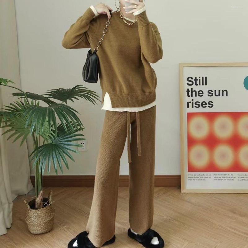 Women's Two Piece Pants 780A# 2022 Lady Autumn Winter Set Casual O Neck Long Sleeve Pullover Sweater Tracksuit High Waist Wide Leg, Beige
Women's Two Piece Pants 780A# 2022 Lady Autumn Winter Set Casual O Neck Long Sleeve Pullover Sweater Tracksuit High Waist Wide Leg, Beige
