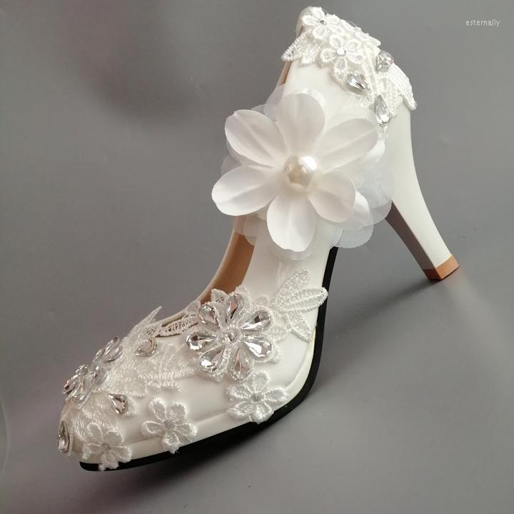 Dress Shoes 9CM Heel Flower Applique Lace Designer Wedding Bride White Silver Crystal Rhinestones Girl Party Bridal Pumps, Picture shown
Dress Shoes 9CM Heel Flower Applique Lace Designer Wedding Bride White Silver Crystal Rhinestones Girl Party Bridal Pumps, Picture shown