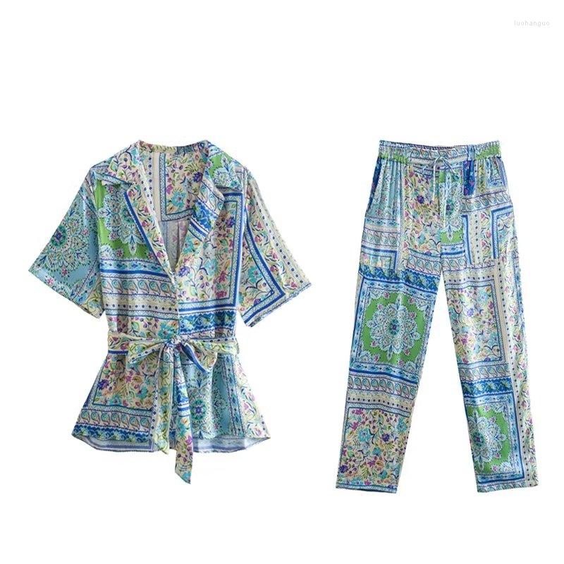 Women's Two Piece Pants WXWT 2022 Women's Sets Turn-down Collar Short Sleeve Print Shirt With High Waist Straight Long Summer XX8784, Blue shirt-8784
Women's Two Piece Pants WXWT 2022 Women's Sets Turn-down Collar Short Sleeve Print Shirt With High Waist Straight Long Summer XX8784, Blue shirt-8784